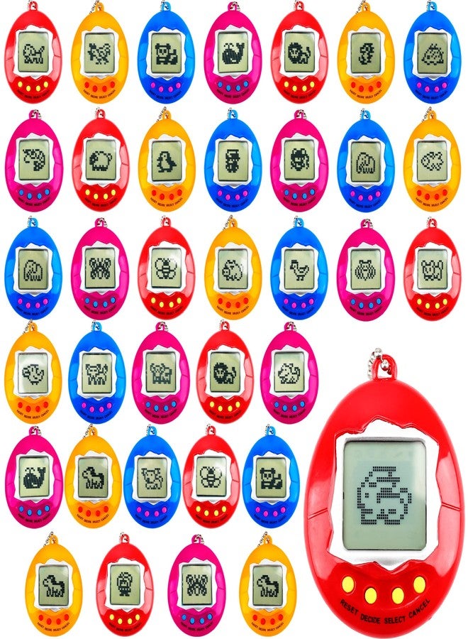 Conagel 36 Pcs Virtual Pet Keychains Electronic Digital Pets Keyring Retro Handheld Game Nostalgic 90s Toy Keychain for Kids Birthday Party Gifts Goodie Bag Fillers - Image 1